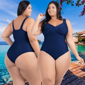 Maiô Plus Size Curvea Modela Cintura Liso