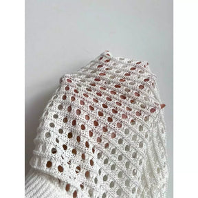 Saida Praia Saia Crochê Tricot com Cordão Lateral Fenda Festival