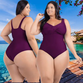 Maiô Plus Size Curvea Modela Cintura Liso