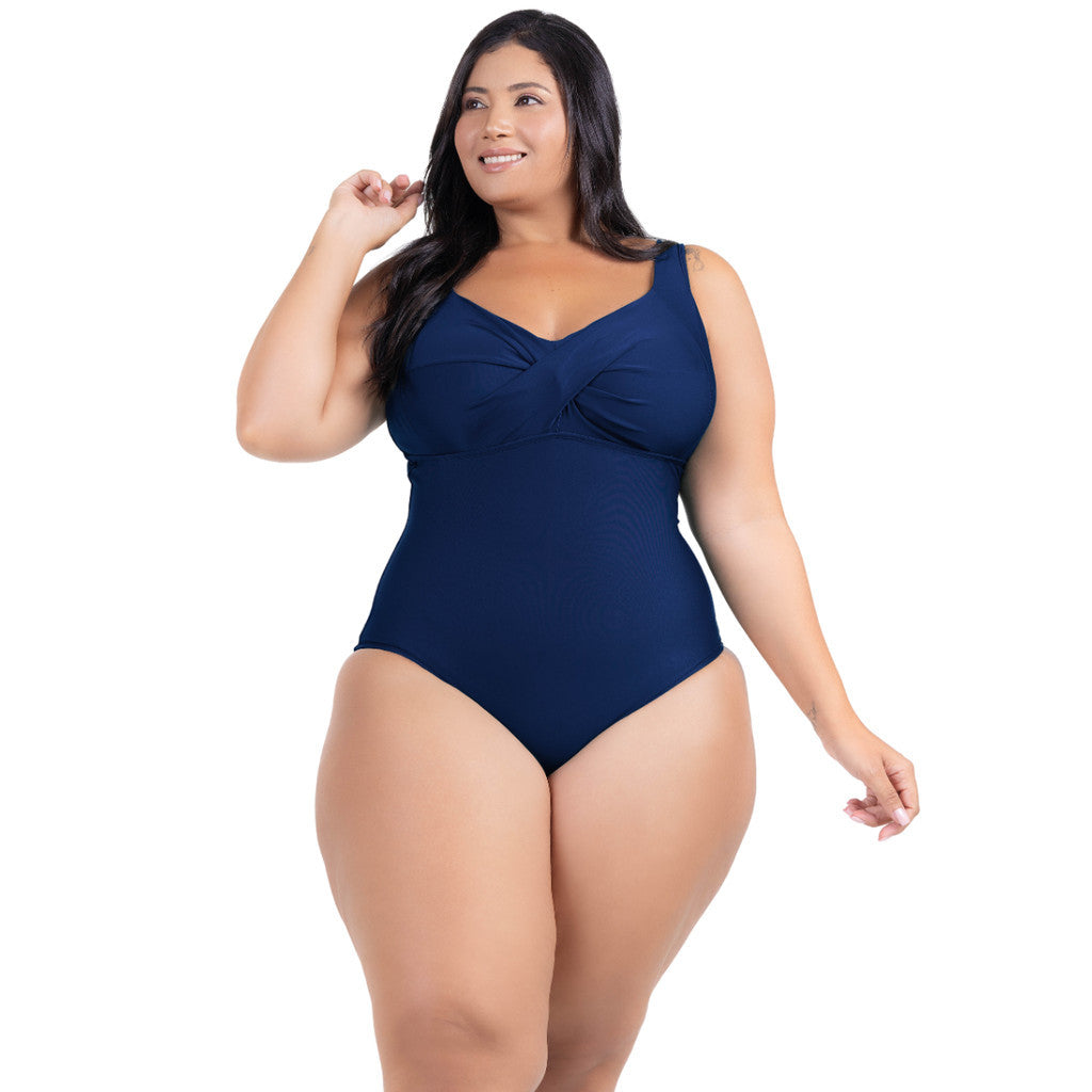 Maiô Plus Size Curvea Modela Cintura Liso