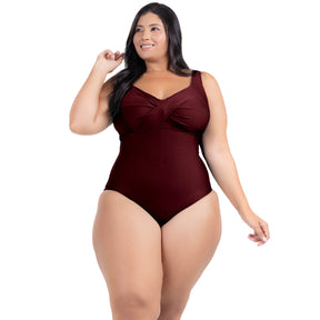 Maiô Plus Size Curvea Modela Cintura Liso