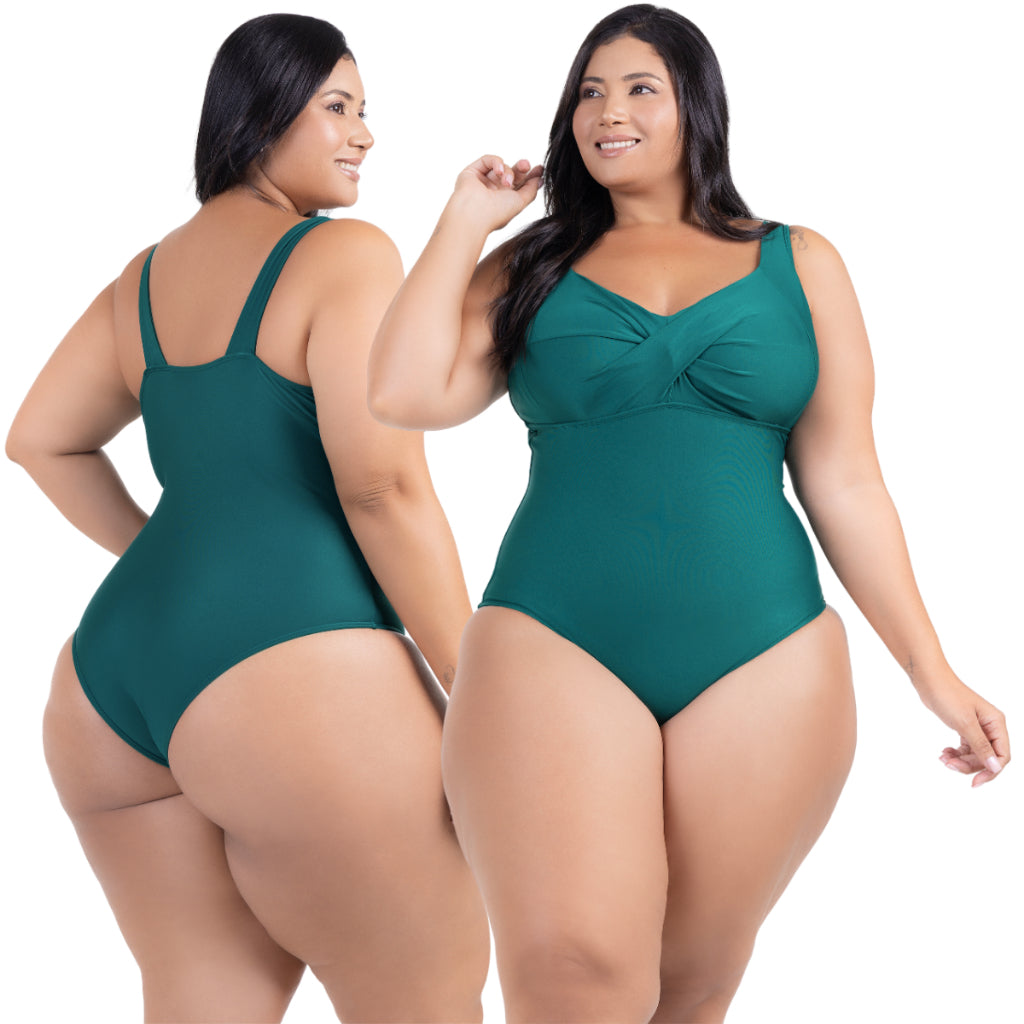 Maiô Plus Size Curvea Modela Cintura Liso