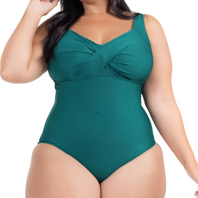 Maiô Plus Size Curvea Modela Cintura Liso