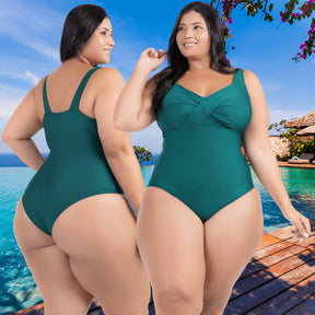 Maiô Plus Size Curvea Modela Cintura Liso