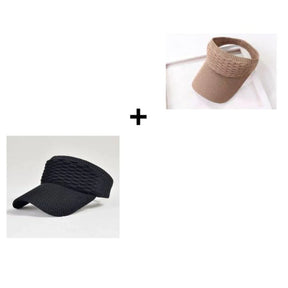 Kit 2 Chapéu/Boné Feminino De Aba Longa Respirável Com Viseira Para Uso Externo Em Cor Lisa lindo
