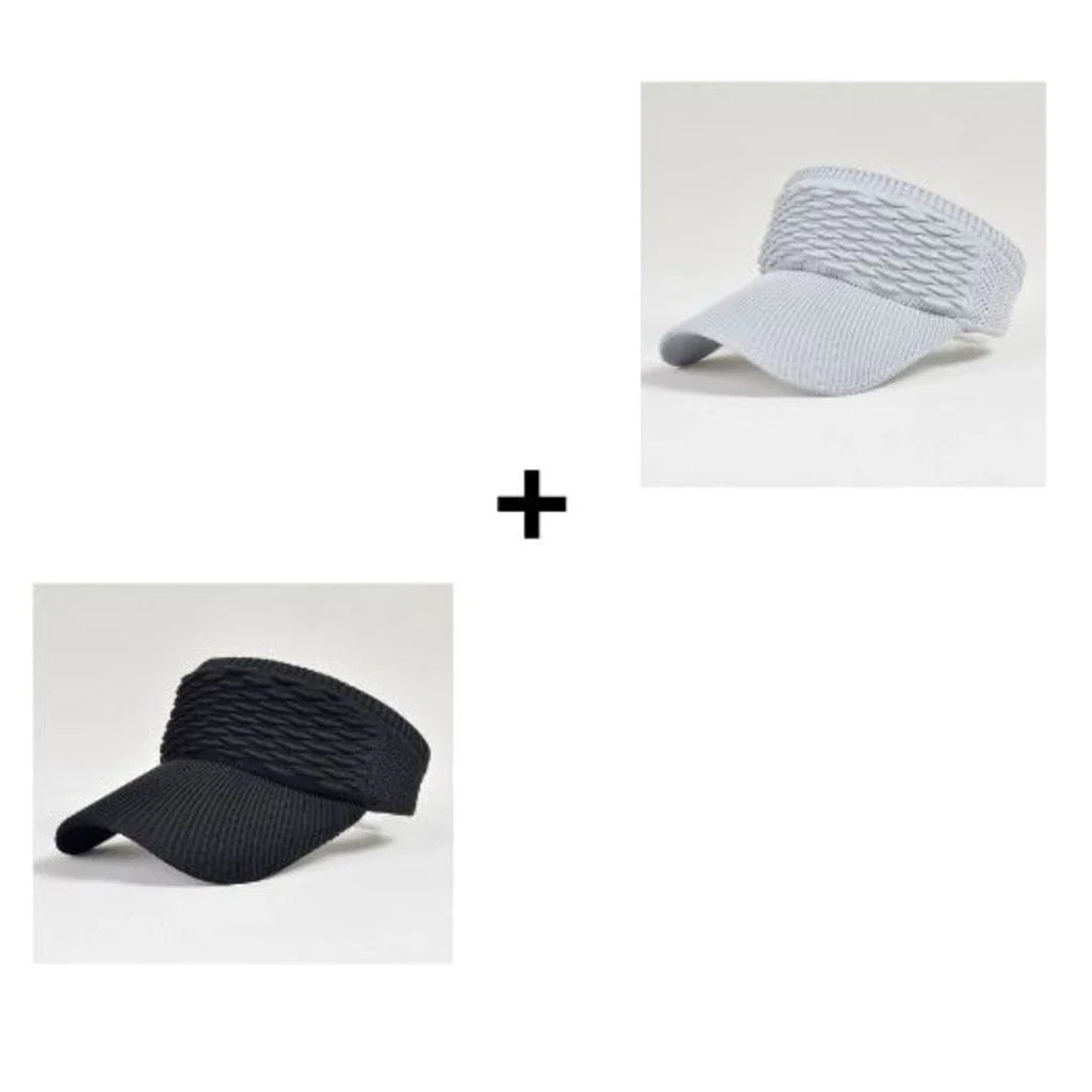 Kit 2 Chapéu/Boné Feminino De Aba Longa Respirável Com Viseira Para Uso Externo Em Cor Lisa lindo
