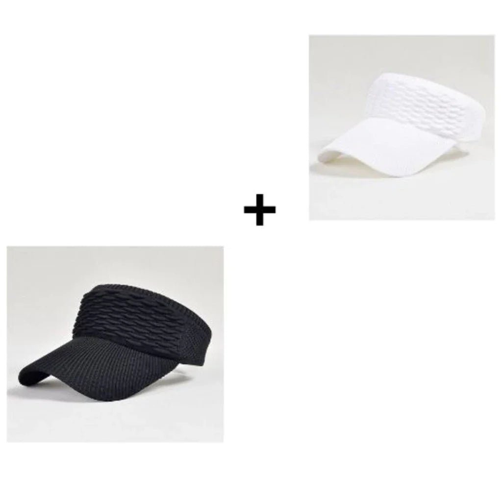 Kit 2 Chapéu/Boné Feminino De Aba Longa Respirável Com Viseira Para Uso Externo Em Cor Lisa lindo