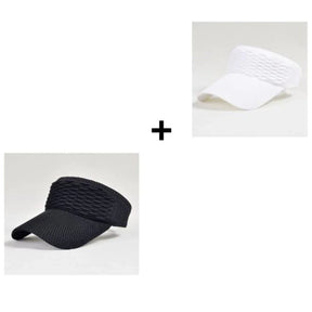 Kit 2 Chapéu/Boné Feminino De Aba Longa Respirável Com Viseira Para Uso Externo Em Cor Lisa lindo