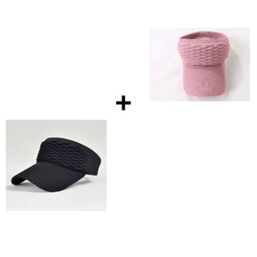 Kit 2 Chapéu/Boné Feminino De Aba Longa Respirável Com Viseira Para Uso Externo Em Cor Lisa lindo